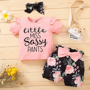 Little Miss Sassy Pants Casual Baby Girl Dress 2pc