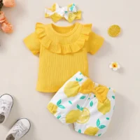 Yellow Summer Casual Dress For Baby Girl
