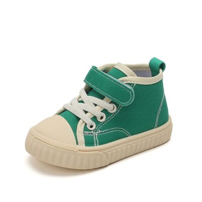 Green & White Casual Converse Style Kids Shoes