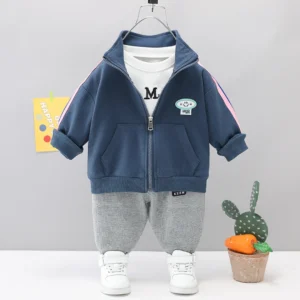 Hooded Jumper With Inside T-Shirt And Trouser 3pc Set
