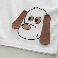 Cartoon White T-Shirt With Brown Shorts 2pc Set