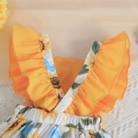 The Yellow Winged Style Casual Baby Girl Dress
