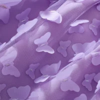 Purple Butterfly Tulle Frock For Baby Girls