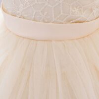 Cream Stylish Multi Layered Baby Frock Dress