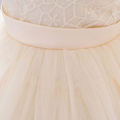 Cream Stylish Multi Layered Baby Frock Dress