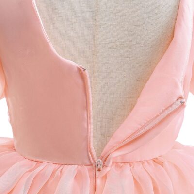 Pink Long Tail Layered Sleeveless Frock Dress