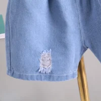 The Reader Bear Summer Cotton Shirt With Jeans Shorts