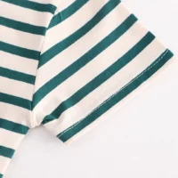 Green Lines T-Shirt With Stylish Cotton Dungaree