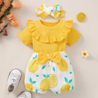 Yellow Summer Casual Dress For Baby Girl