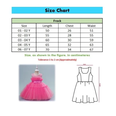 Pink Rose Sleeveless Frock Dress For Kids