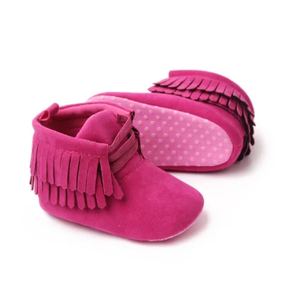 Trendy Shocking Pink High Ankle Baby Shoes