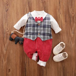 Casually Formal Waist Coat Style Baby Romper